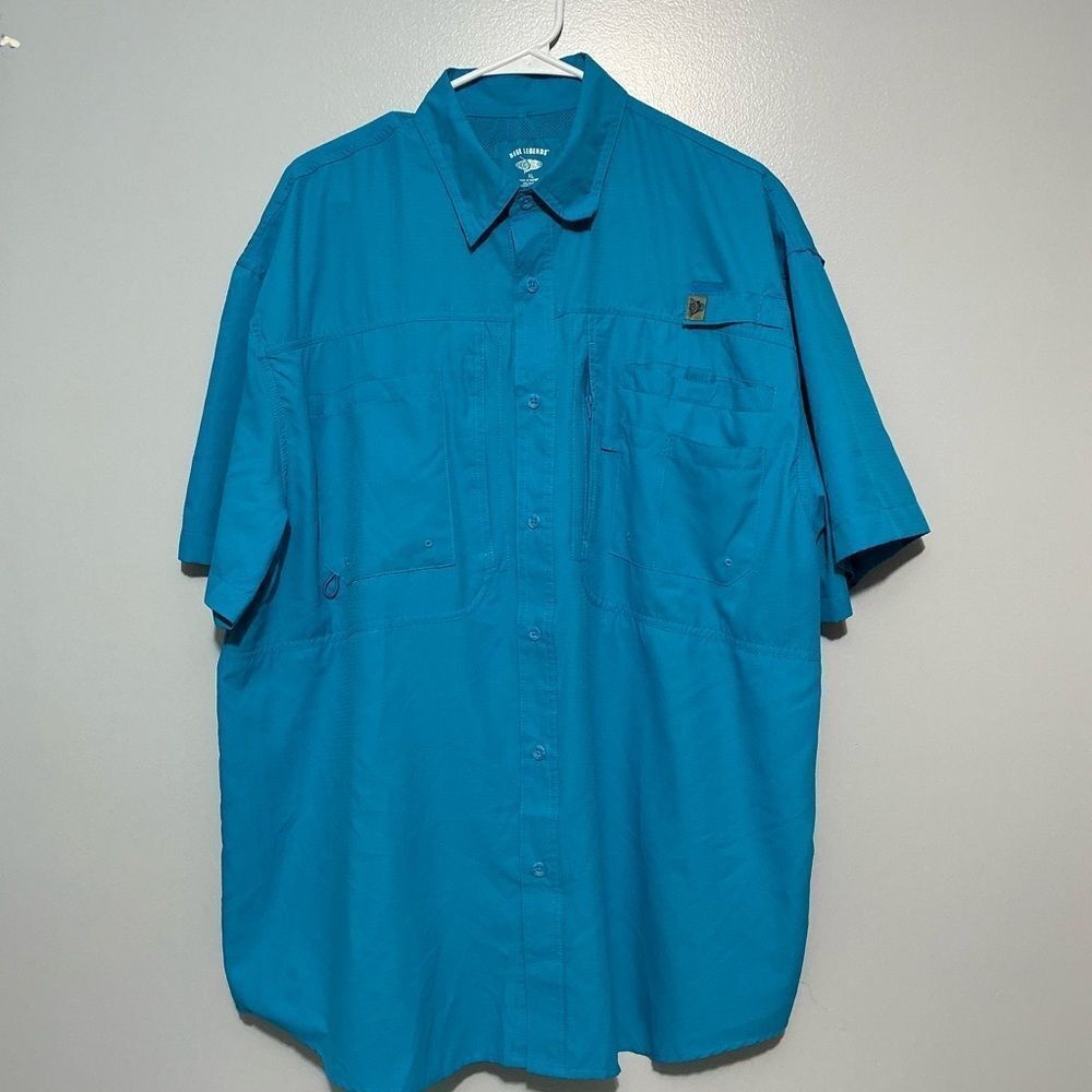 Reel Legends Blue/teal Casual Button Down Shirt size XL